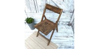 Chaise pliante en bois antique